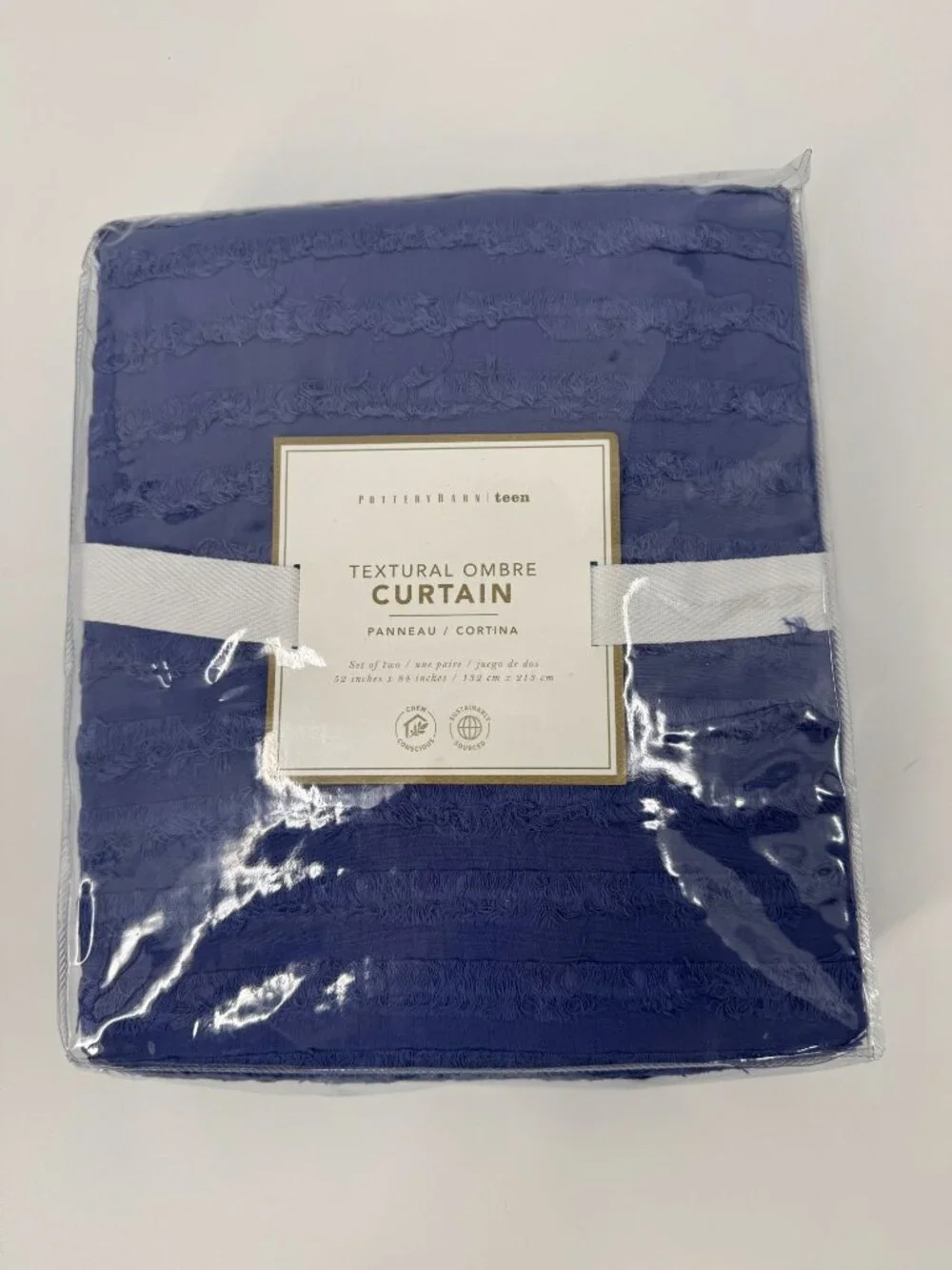 Pottery Barn Teen Textural Ombre Curtain 52